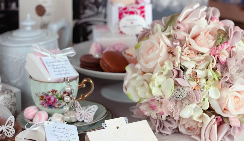 Image of tea table with different accessories