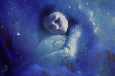 Image of sleeping woman, fantasy style