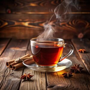 Image of steaming glass teacup