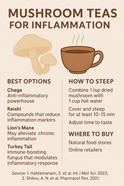 Graphics with bes mushrooms for inflammaion