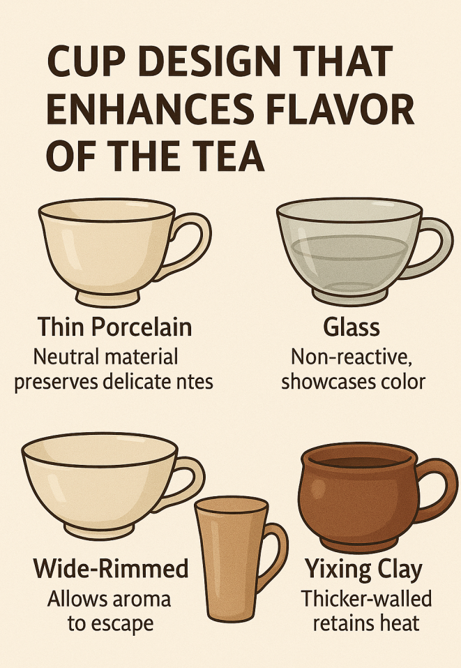 graphic showing diffeent tea materials