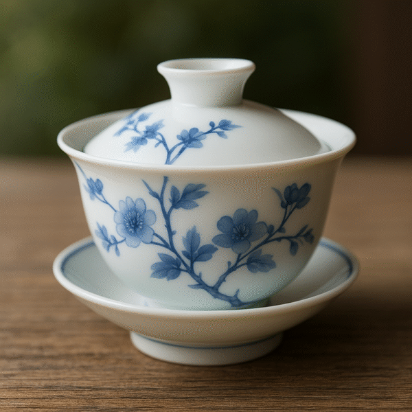 Image of porcelain white and blue guiwan