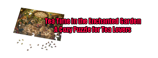 Header Image with text Tea TIme in the Enchanted GArden Puzzle